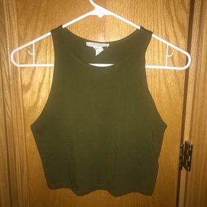 Olive green crop top